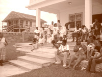 Family chillin @ the white house, listing to the Garifuna Group